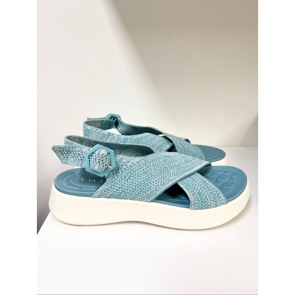 Women’s Aqua Cross-Strap Slingback Sandals